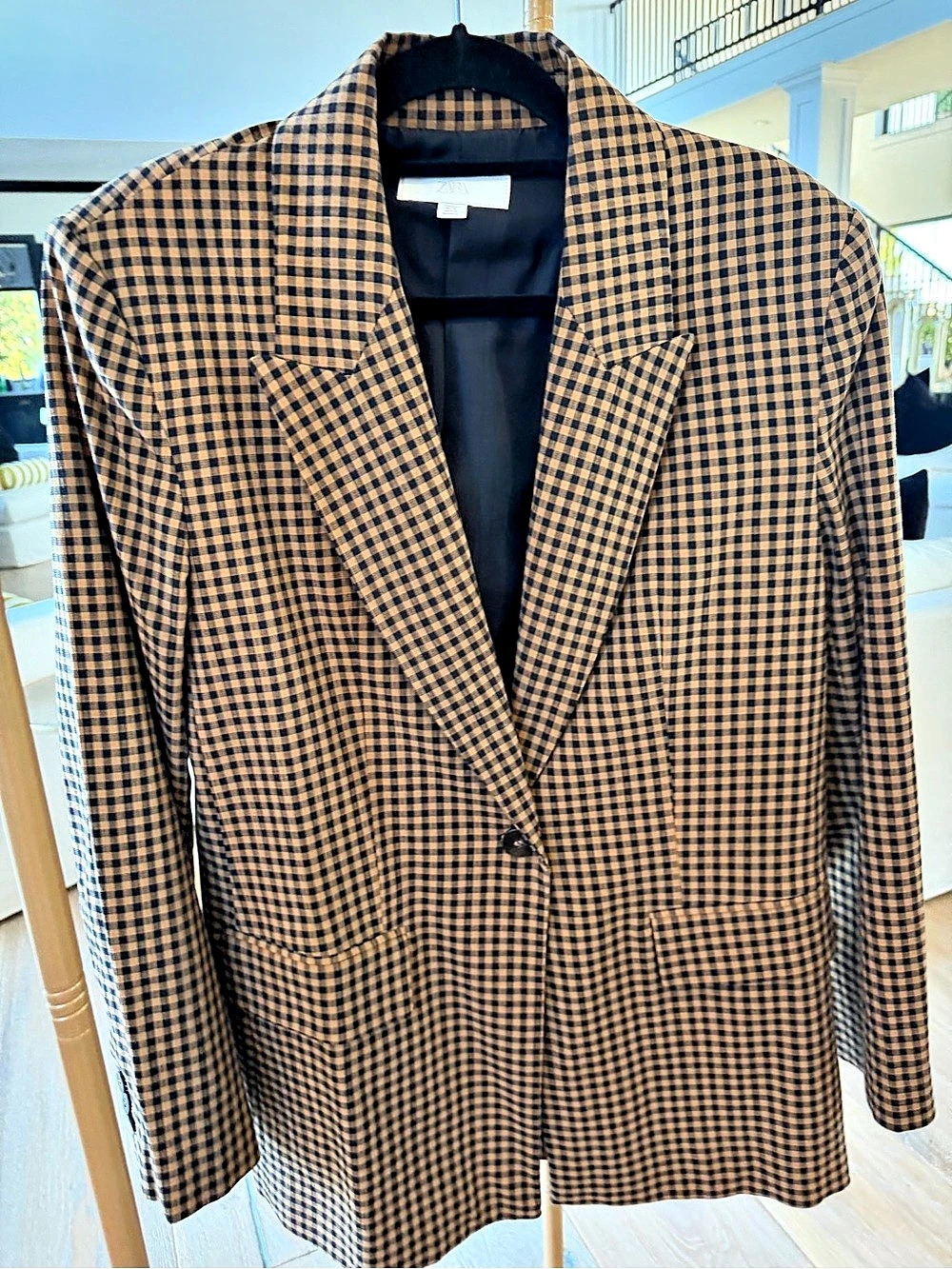 Zara Women's Checkered Blazer Size Large